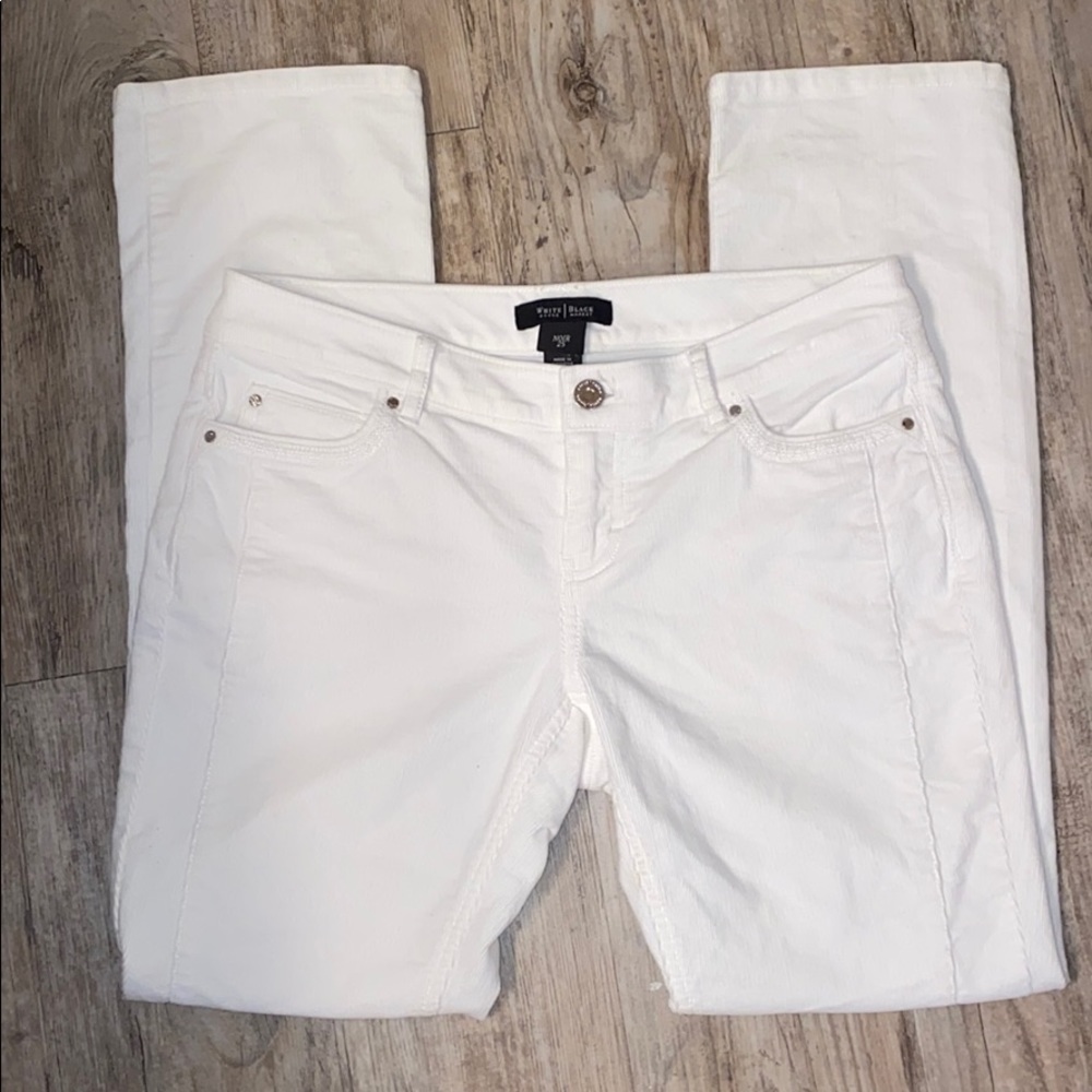 White corduroy pants
